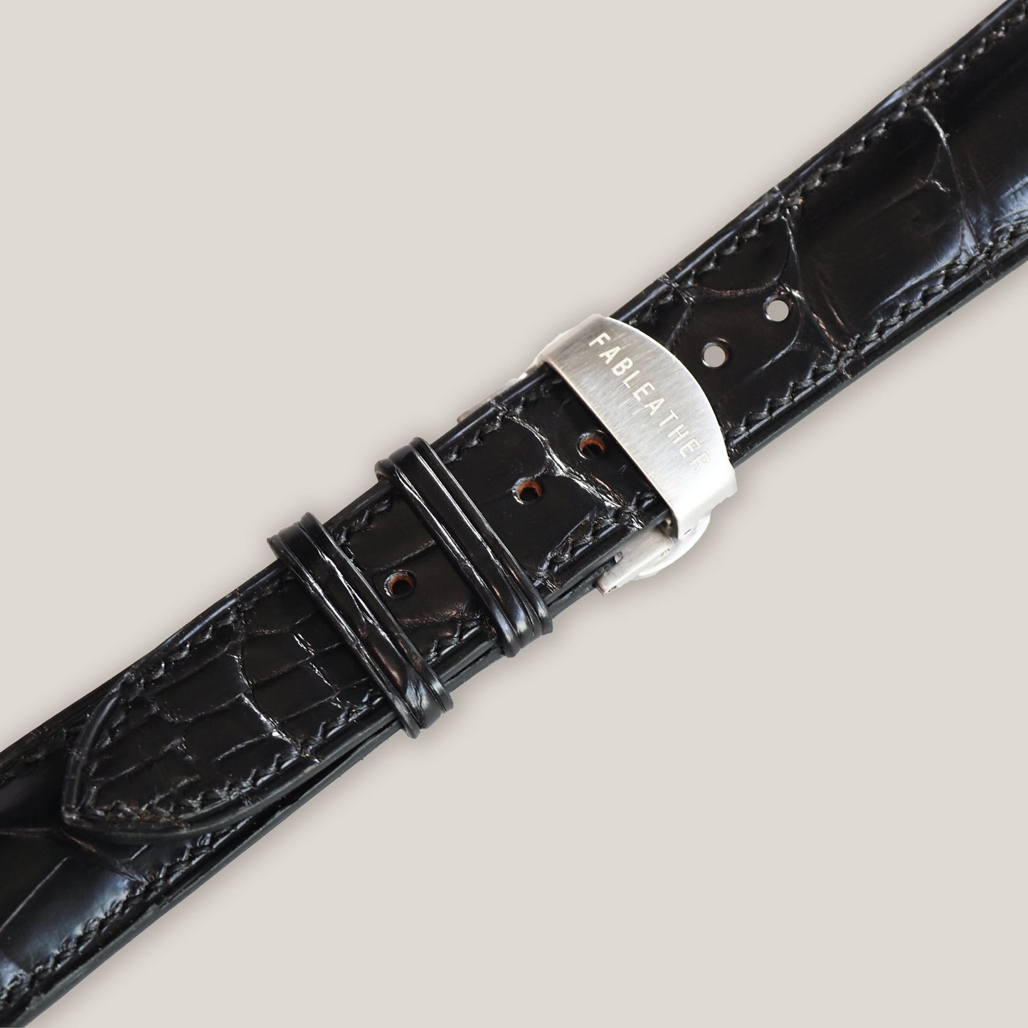 FRENCH ALLIGATOR STRAP | PADDED | BLACK