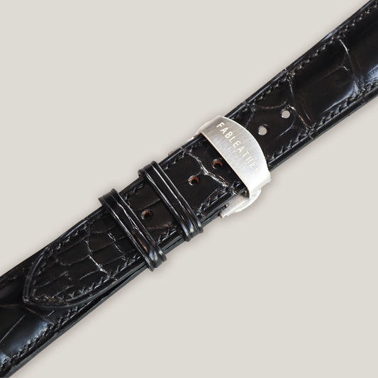 FRENCH ALLIGATOR STRAP | PADDED | BLACK