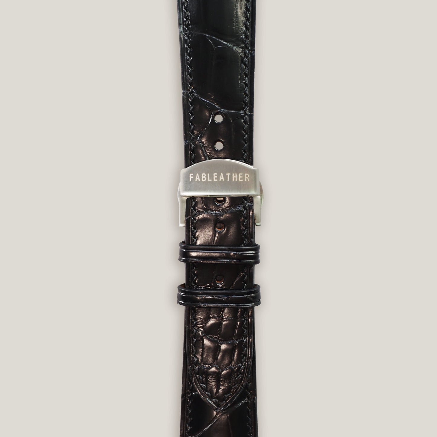 FRENCH ALLIGATOR STRAP | PADDED | BLACK