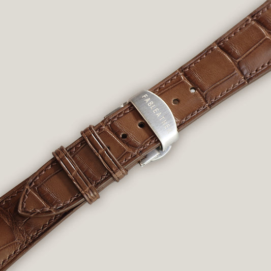 FRENCH ALLIGATOR STRAP | PADDED | COFFEE