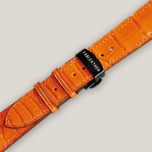 FRENCH ALLIGATOR STRAP | PADDED | ORANGE